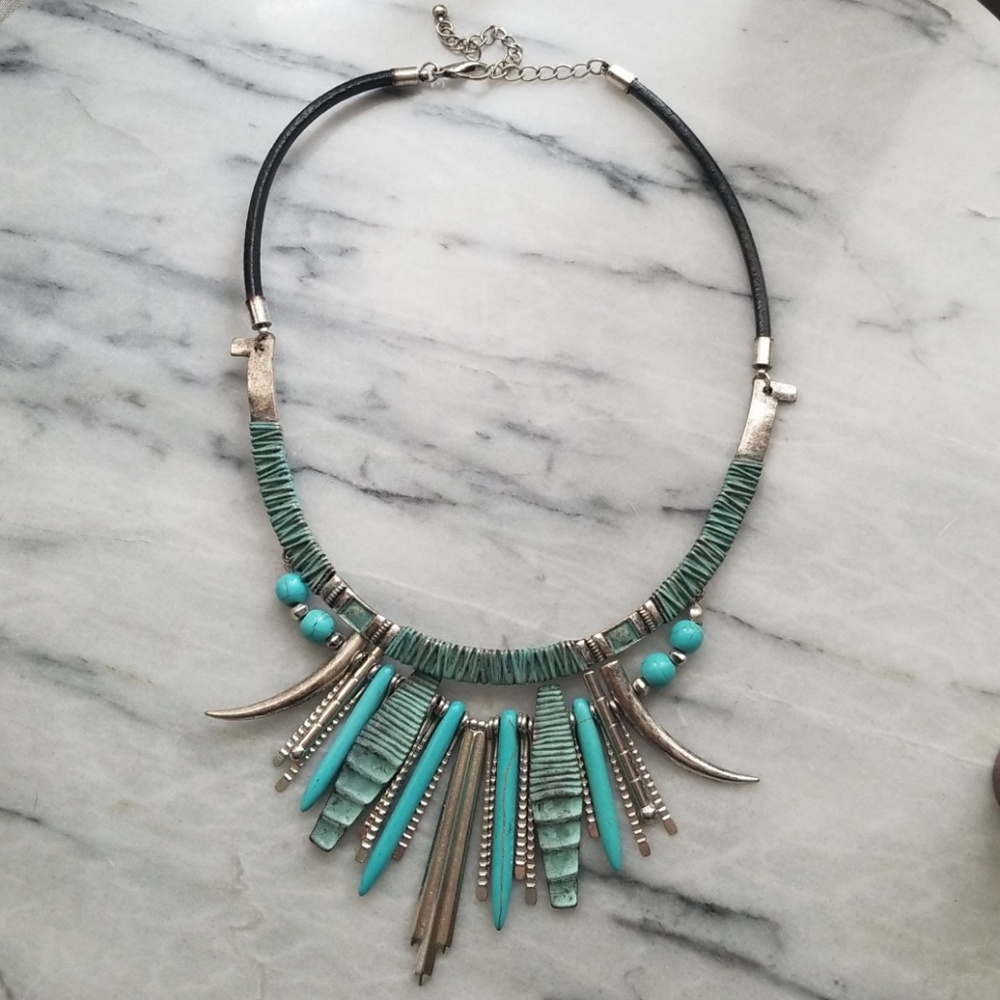 Silver turquoise necklace